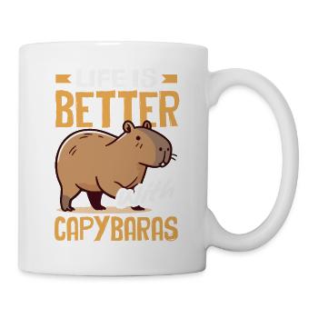 La vie est meilleure avec les capybaras - Mignon rongeur - Mug blanc - blanc - Droite