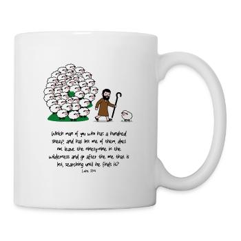 Hirte und Herde: komische Szene - Tasse - Weiß - Rechts