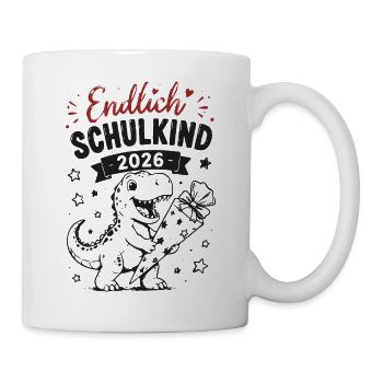 Endlich Schulkind 2026 - Tasse - Weiß - Rechts