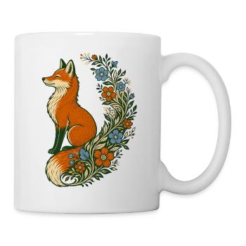 Folk Art Fox Wildflower Tail - Mug - white - Right
