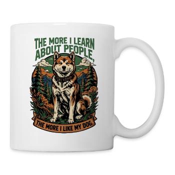 Plus j’aime mon chien - Mug blanc - blanc - Droite