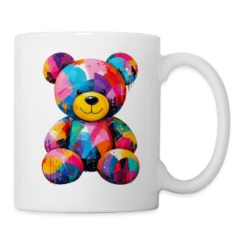 Colorful Teddy Bear in Pop Art Style - Mug - white - Right
