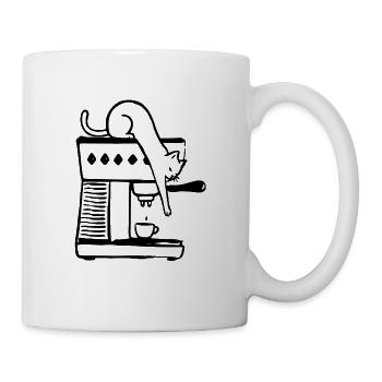 Minimalist Coffee Cat - Mug - white - Right