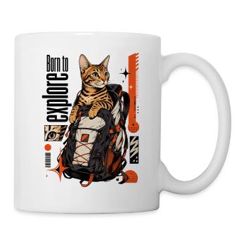 Born to Explore – Adventure Bengal Cat - Mug - white - Right