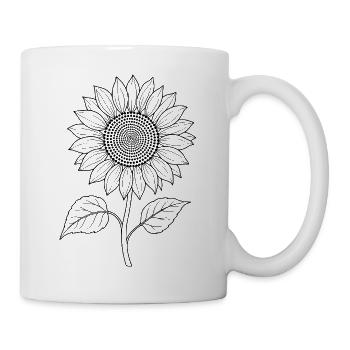 Sonnenblume Boho - Tasse - Weiß - Rechts