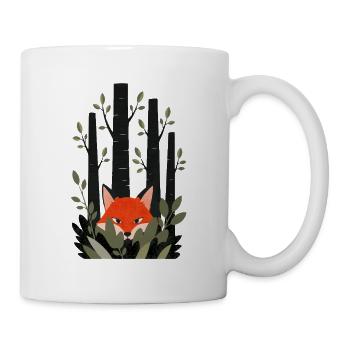 Fox peeping through leaves - Mug - white - Right