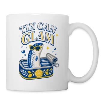 Tin Can Glam Sardines with Sunglasses - Mug - white - Right