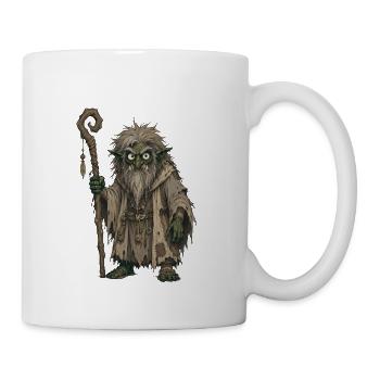 Sage Gobelin Grisonnant avec Bâton - Mug blanc - blanc - Droite