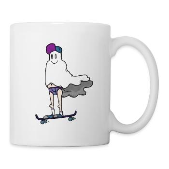 Ghost on the skateboard - Mug - white - Right