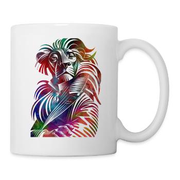 Die Symphonie der Farben des Löwen - Tasse - Weiß - Rechts