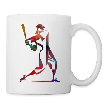 Colored Baseball Player: Dynamic Swing - Mug - white - Right