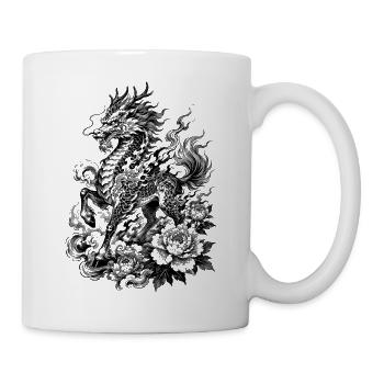 Japanese Kirin in Irezumi Tattoo Style - Mug - white - Right