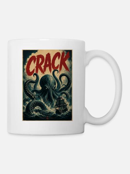 Vintage CRACK Kraken - Tasse - Weiß