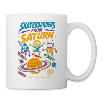Skateboarder vom Saturn - Tasse - Weiß - Rechts