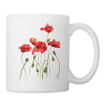 Watercolor Red Poppies - Mug - white - Right