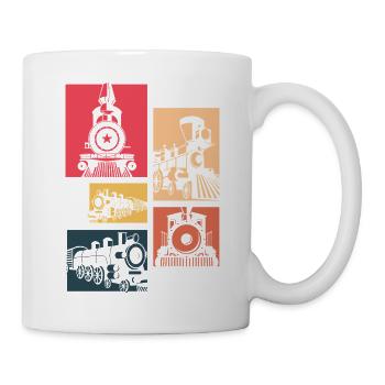 Retro Vintage Train Silhouette Locomotive - Mug - white - Right