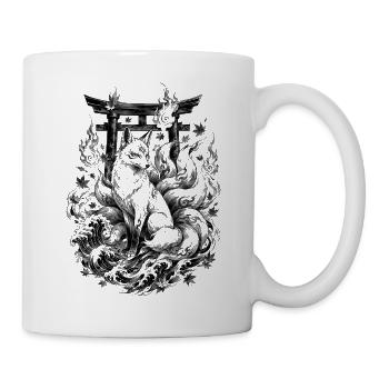 Renard kitsune japonais dans le style Irezumi - Mug blanc - blanc - Droite
