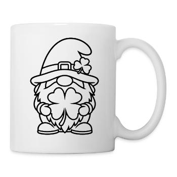 Nain mignon au trèfle porte-bonheur - Mug blanc - blanc - Droite