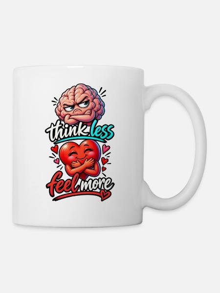 think less feel more - Tasse - Weiß