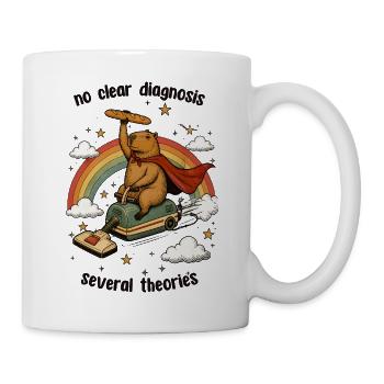 Beaver on vacuum cleaner in rainbow - Mug - white - Right
