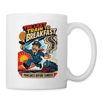 The Last Train for Breakfast – Railway Humor - Mug - white - Right