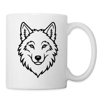 Wolf Head Art naturel élégant en nature sauvage - Mug blanc - blanc - Droite