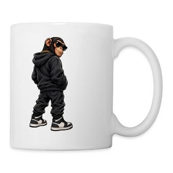 Gangster Schimpanse im lässigen Streetwear Look - Tasse - Weiß - Rechts