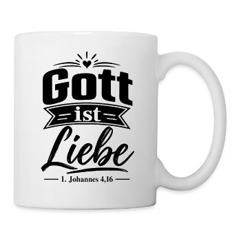 Gott ist Liebe – 1. Johannes 4,16 | Bibelvers - Tasse - Weiß - Rechts