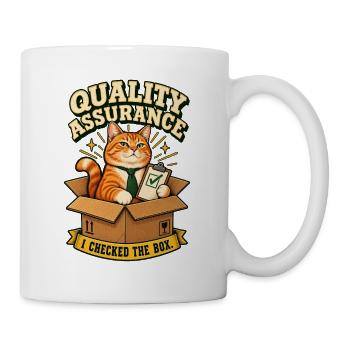 Qualitätssicherung – Katzen-Qualitätskontrolleur - Tasse - Weiß - Rechts
