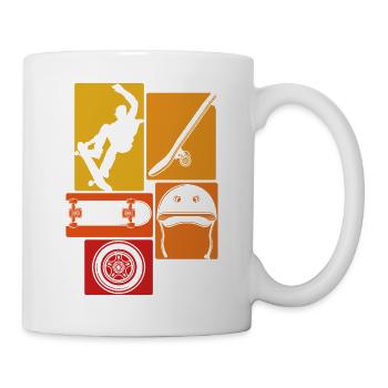 Skateboard Skater Retro Vintage Skaten Geschenk - Tasse - Weiß - Rechts
