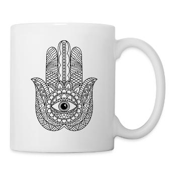 Ornamentale Hamsa-Mandala - Tasse - Weiß - Rechts