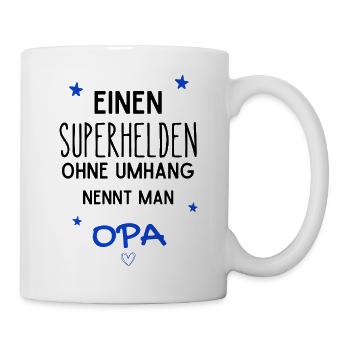 Opa Superheld ohne Umhang  - Tasse - Weiß - Rechts