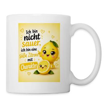 Charakterstarke, süße Zitrone - Tasse - Weiß - Rechts