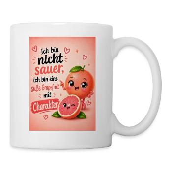 Süße Grapefruit mit Charakter - Tasse - Weiß - Rechts