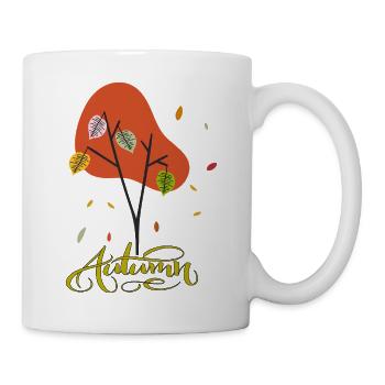 Herbstbaum mit farbenfrohen Blättern - Tasse - Weiß - Rechts