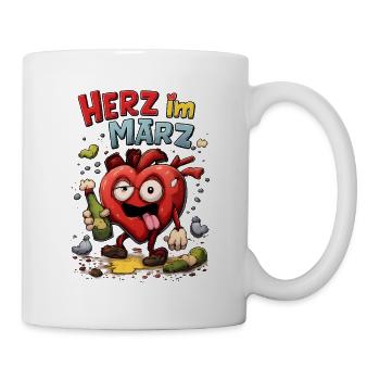 Herz im März Cartoon-Party - Tasse - Weiß - Rechts