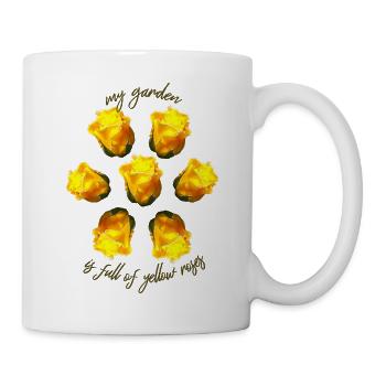 Gelbe Rosen florales Muster gelbe Blumen - Tasse - Weiß - Rechts