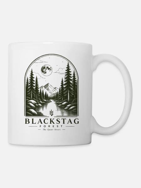 Ruhe Wald Mondlicht Gebirge - Tasse - Weiß
