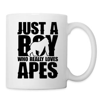Affe Spruch Silhouette - Tasse - Weiß - Rechts