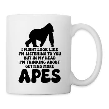 Affe Spruch Silhouette - Tasse - Weiß - Rechts