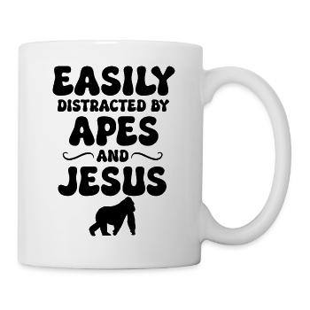 Easily Distracted by Apes and Jesus - Tasse - Weiß - Rechts