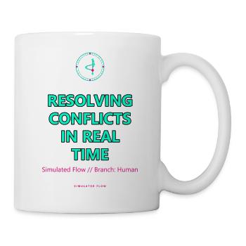 Resolving Conflicts In Real Time · helle Kleidung - Tasse - Weiß - Rechts
