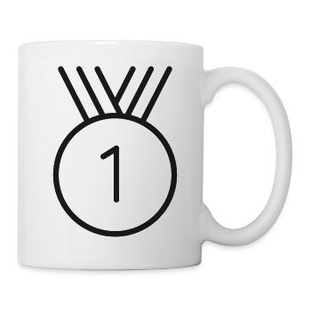 Symbol der Medaillenlinie für den ersten Platz - Tasse - Weiß - Rechts