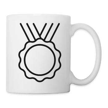 Medaillenabzeichen-Symbol - Tasse - Weiß - Rechts