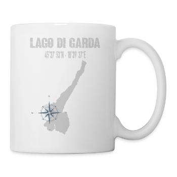 Lago di Garda Italien Koordinaten Kompass Reise - Tasse - Weiß - Rechts