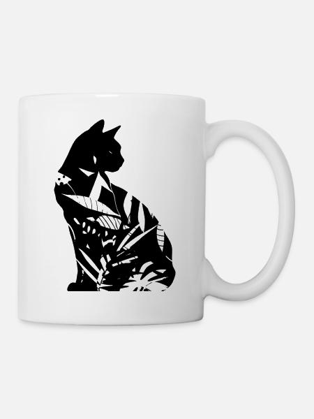 Katze Silhouette - Tasse - Weiß