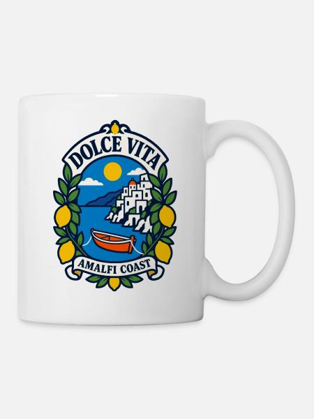 Dolce Vita Amalfi Coast – Mediterranes Italien Des - Tasse - Weiß