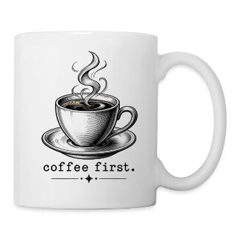 Kaffee-Engraving Tassen-Silhouette - Tasse - Weiß - Rechts