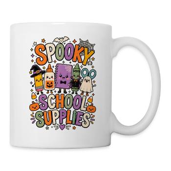 Spooky School Supplies | Halloween Schule - Tasse - Weiß - Rechts