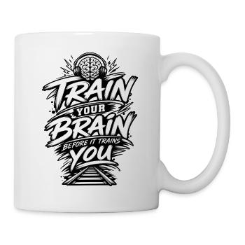 Trainiere dein Gehirn - Tasse - Weiß - Rechts